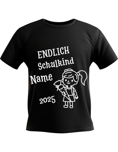 T-Shirt Schwarz "Schulkind"